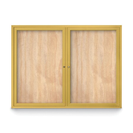 United Visual Products Slim Enclosed Corkboard, 11"x13-1/2", Bronze Alum Frame/Buff UVEB1113-BRONZE-BUFF